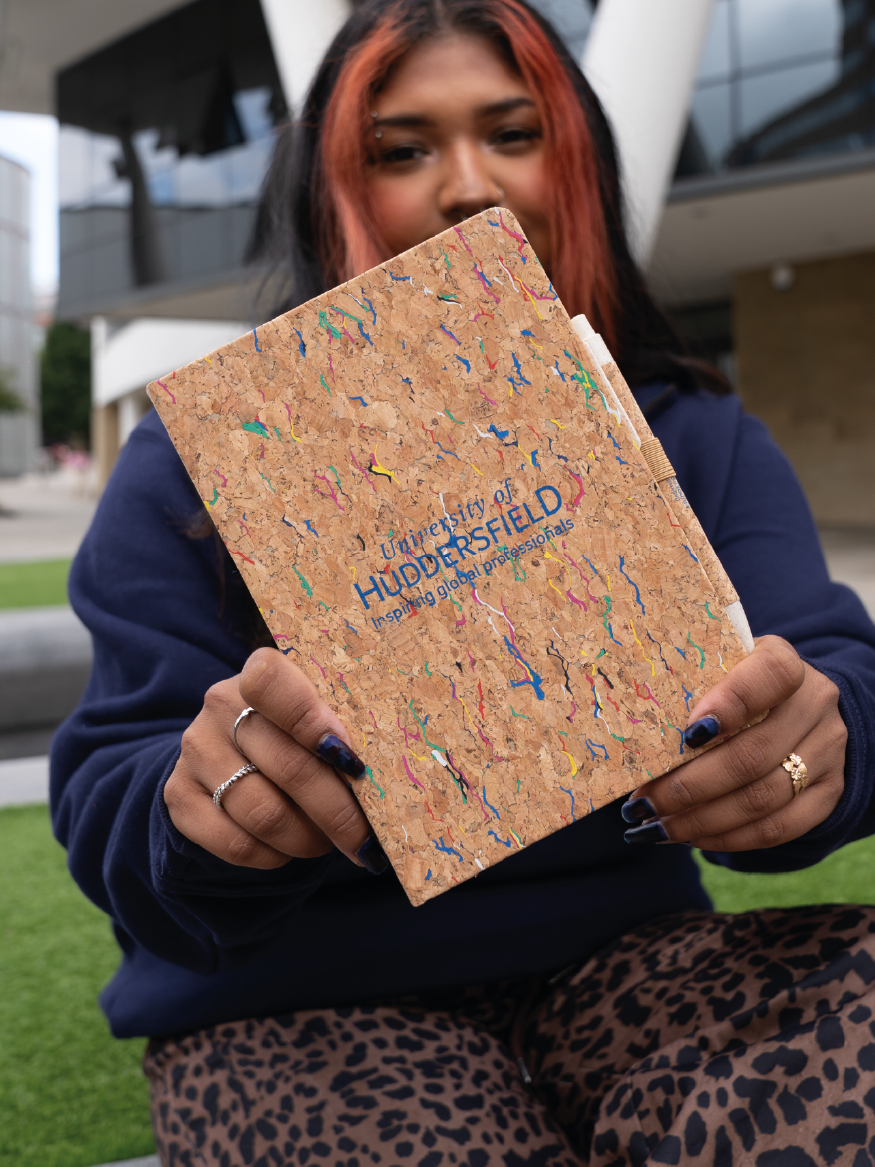 University of Huddersfield cork notebook